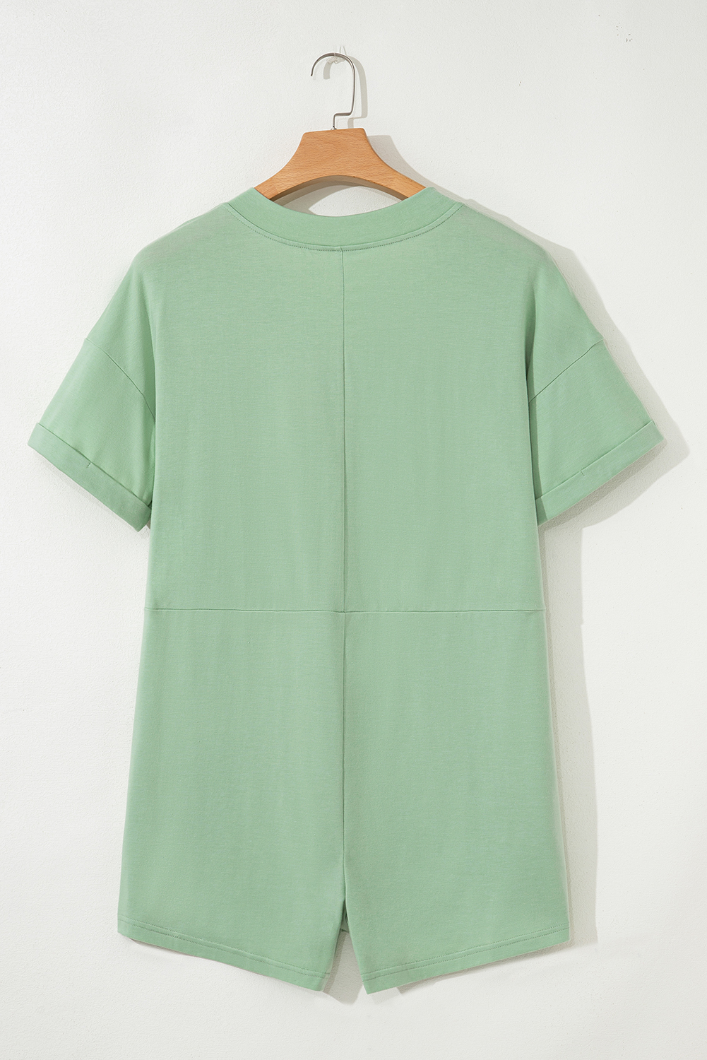 Bonbon Loose Half Sleeve V Neck Knit Romper