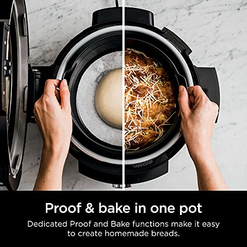 Ninja OL701 Foodi 14 in 1 SMART XL 8 Qt. Pressure Cooker Steam Fryer with SmartLid & Thermometer   Auto Steam Release, that Air Fries, Proofs & More, 3 Layer Capacity, 5 Qt. Crisp Basket, Silver/Black