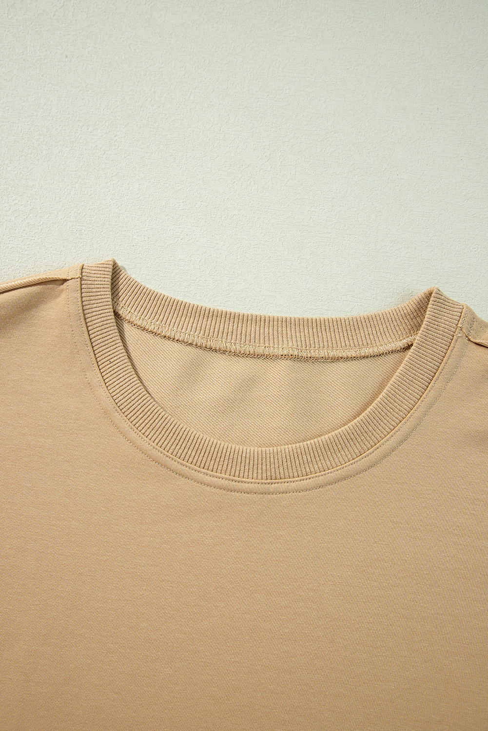 Pale Khaki Sweatshirt Poplin Mini Dress