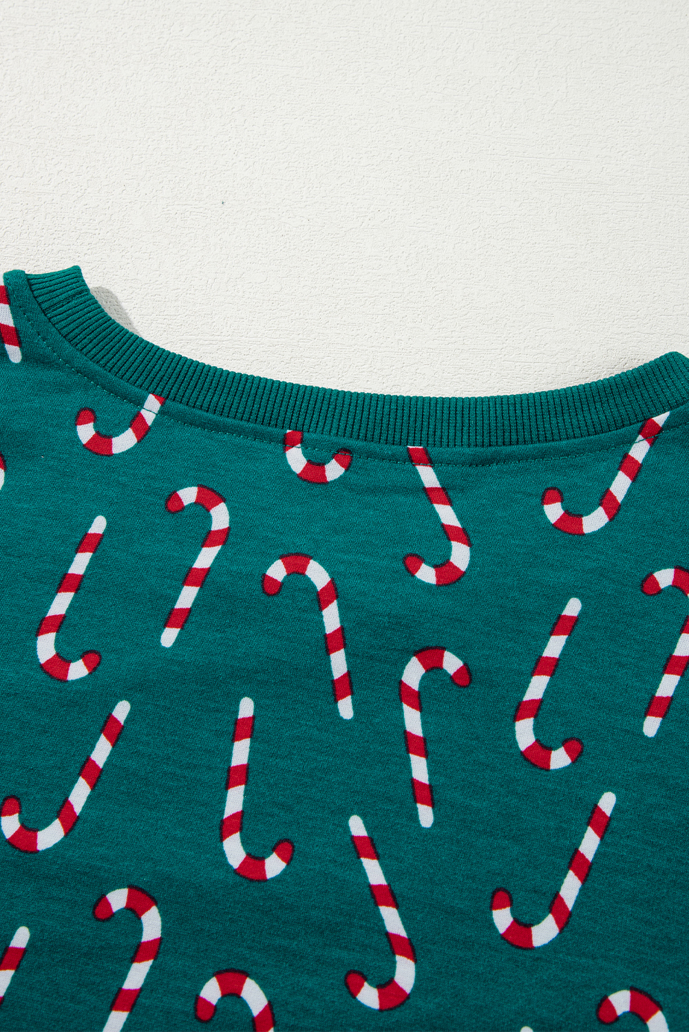 Green Christmas Candy Cane Printed Top and Pants Lounge Set