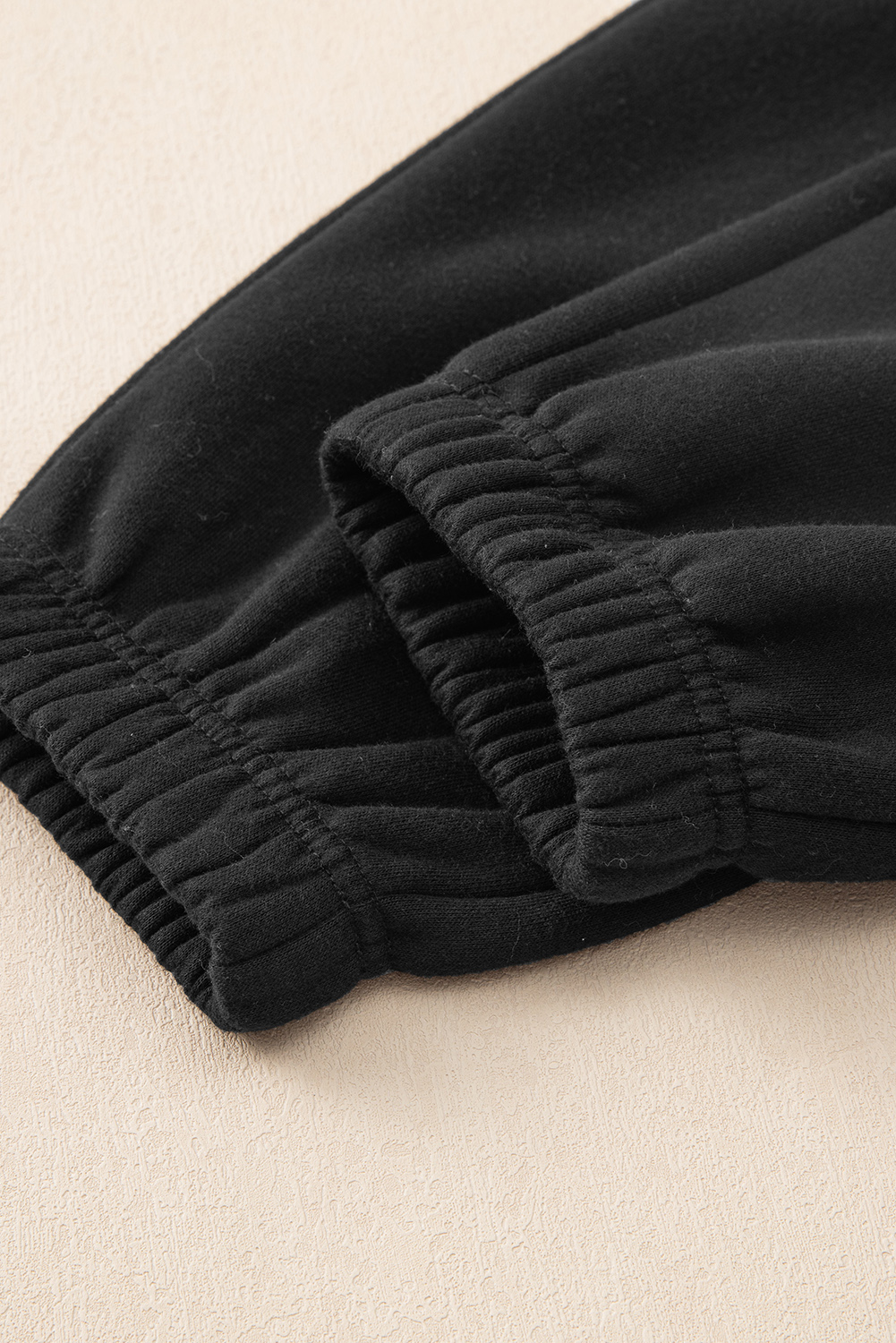 Black Drop Shoulder Loose Sweatshirt and Joggers Active Set