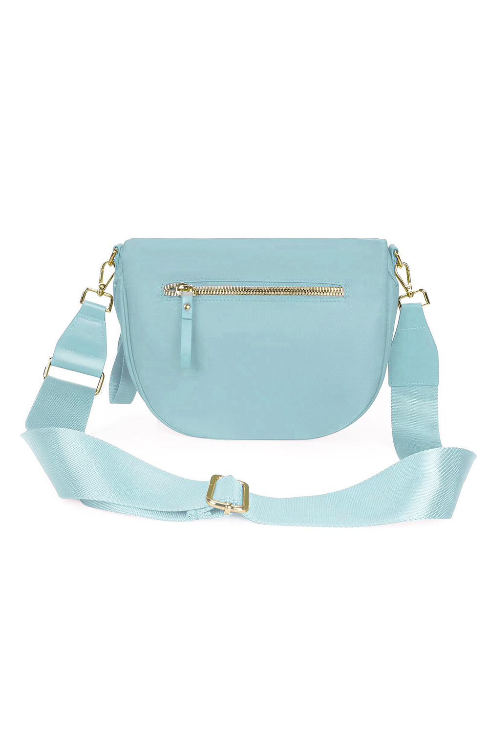 Light Grey Double Zip Crescent Shape Adjustable Sling Bag