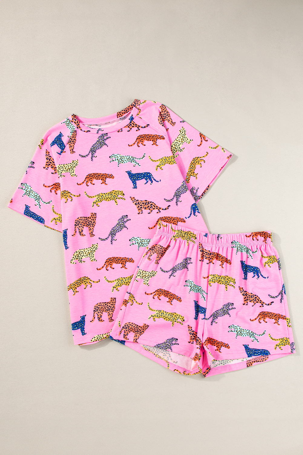 Pink Cheetah Print Shirt and Pants Pajama Set
