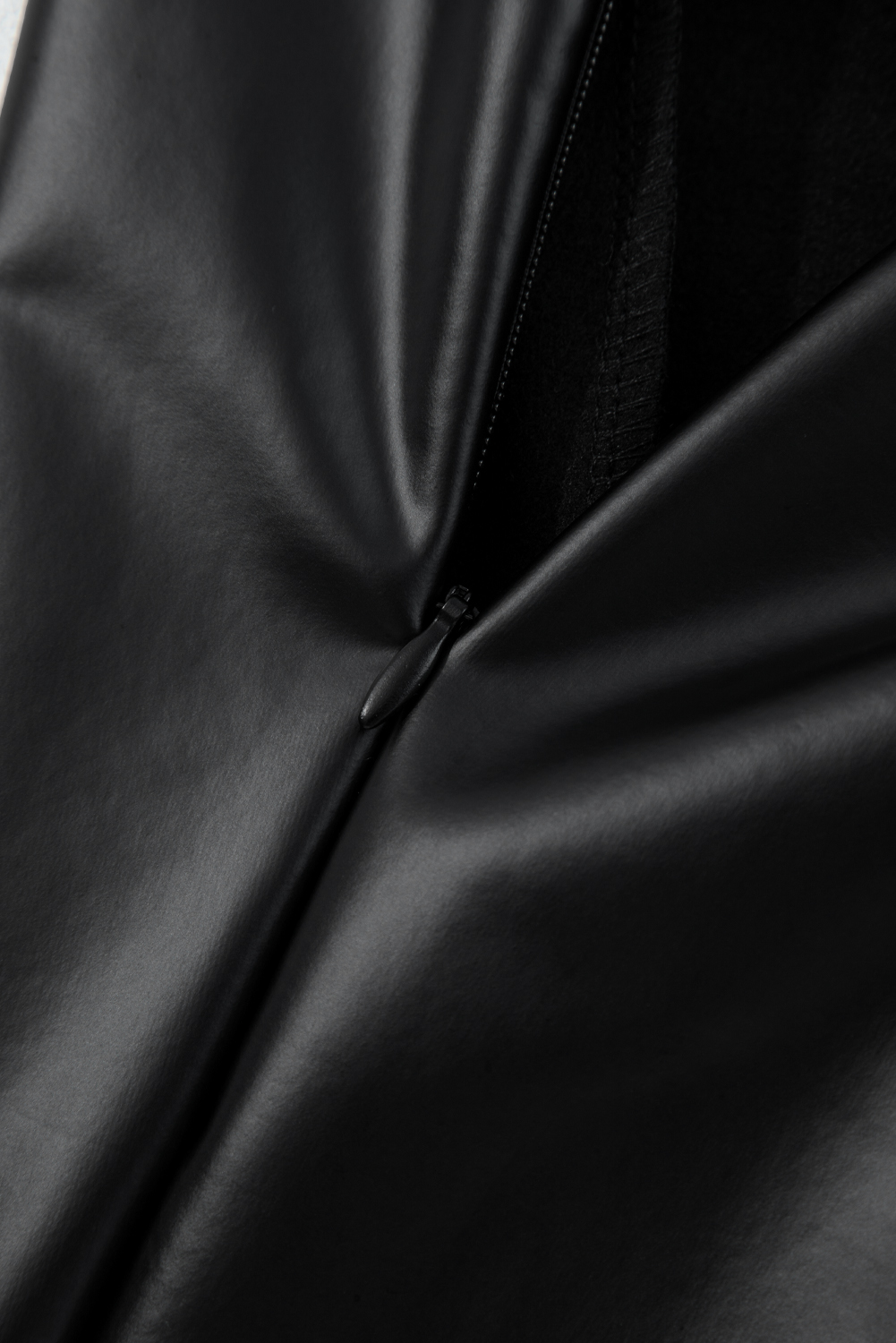 Black Faux Leather Seamed Leg High Waist Leggings