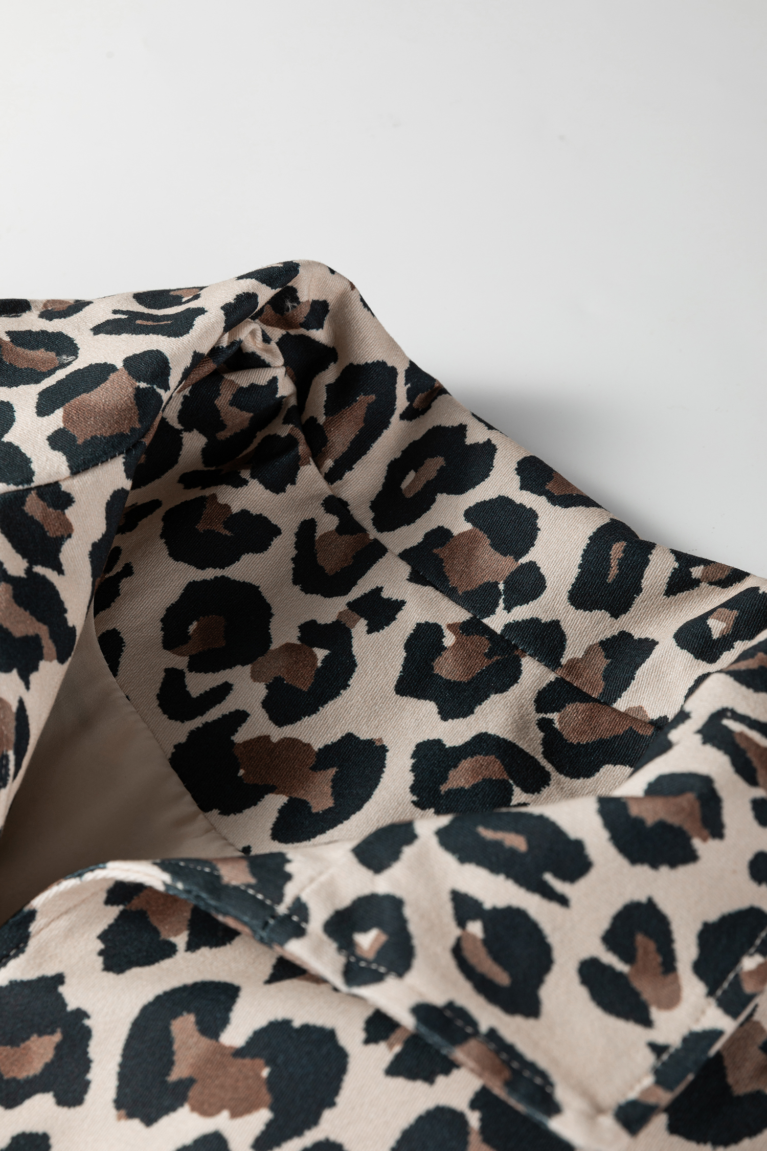 Brown Leopard Open Front Jacket Vest