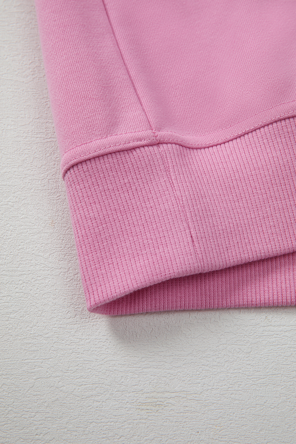 Bright Pink Lace Patched Raglan Sleeve Loose Fit Sweatshirt