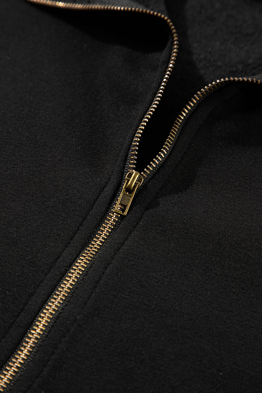 Bonbon Fleece Lined Half Zipper Kangaroo Pockets Loose Hoodie