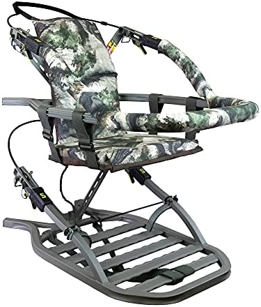 Summit Viper SD Climbing Treestand &ndash; Lightweight Aluminum, Foam Padded Seat, 300 lbs Capacity, Includes Safety Harness