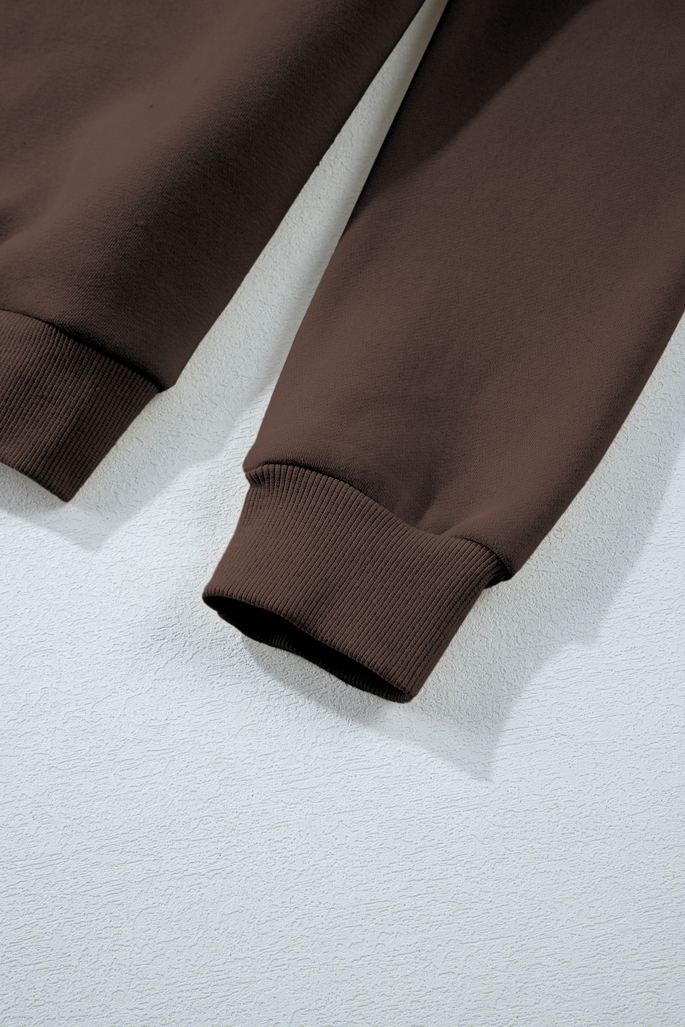 Dark Brown Solid Collared Sweatshirt and High Waist Pants Active Set