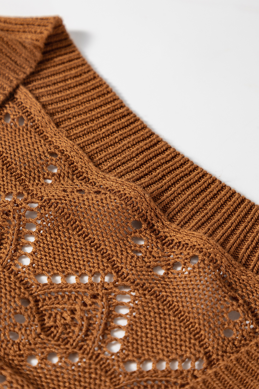 Fiery Red Lightweight Buttoned Front Crochet Cardigan