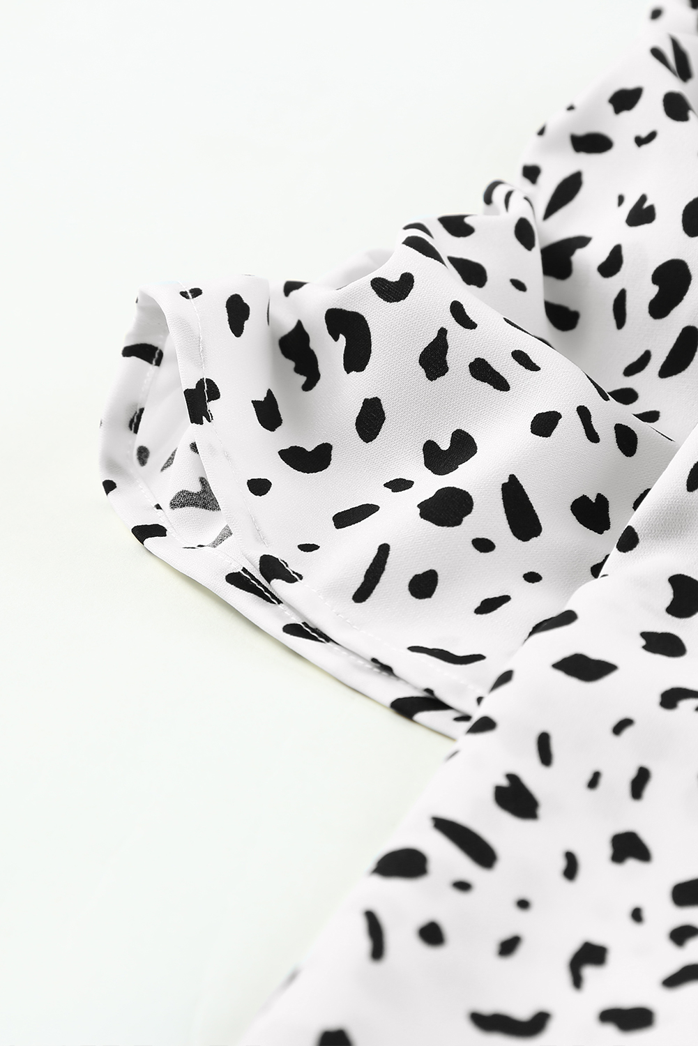 Brown Ruffle Wide Leg Dalmatian Palazzo Pants