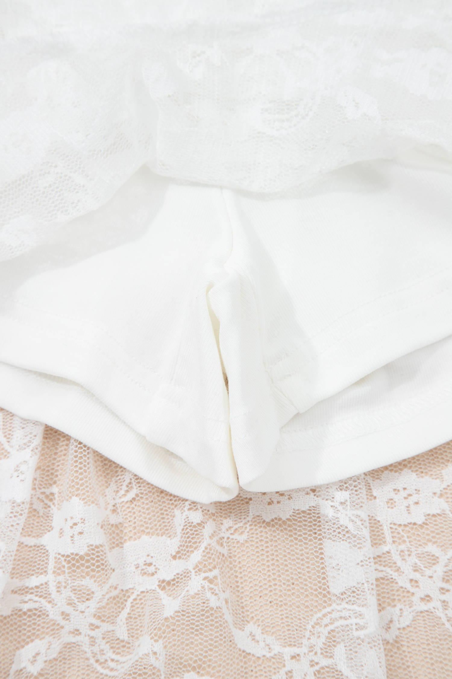 White Sheer Lace Frilly Ruffles High Low Long Skirt