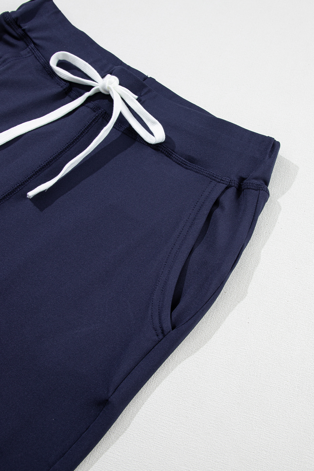 Black Drawstring Elastic Waistband Pocketed Joggers