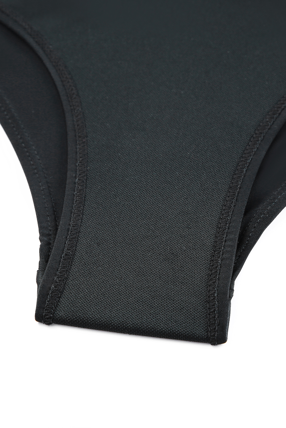 Dearlovers Black Solid Mesh One Piece Swimsuit