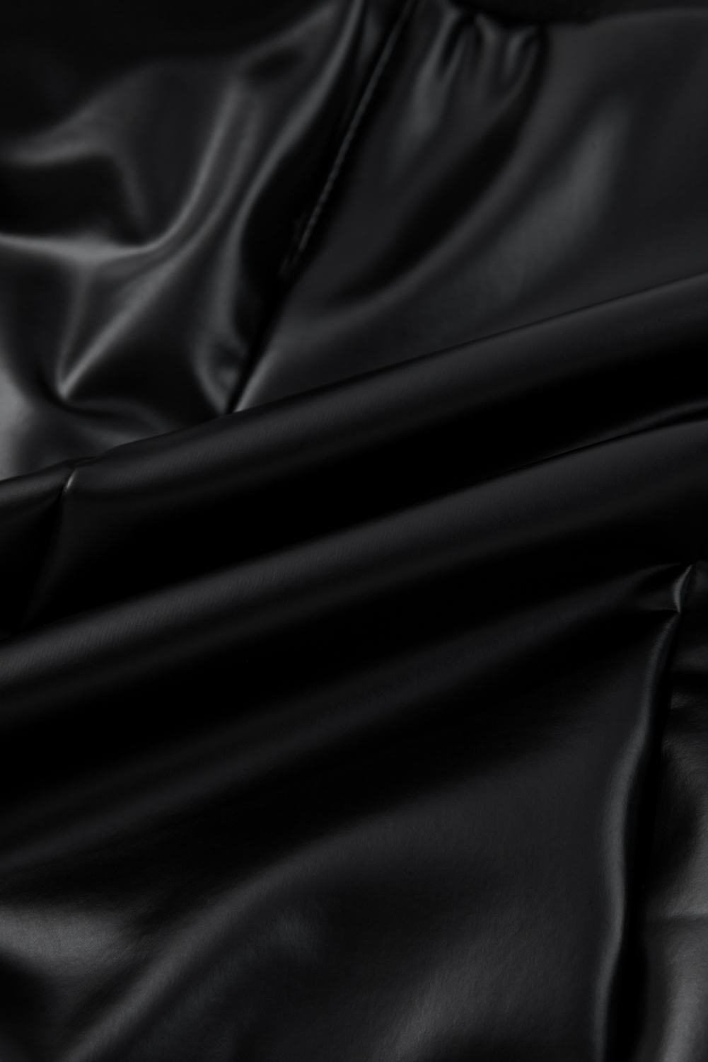 Black Faux Leather Seamed Leg High Waist Leggings
