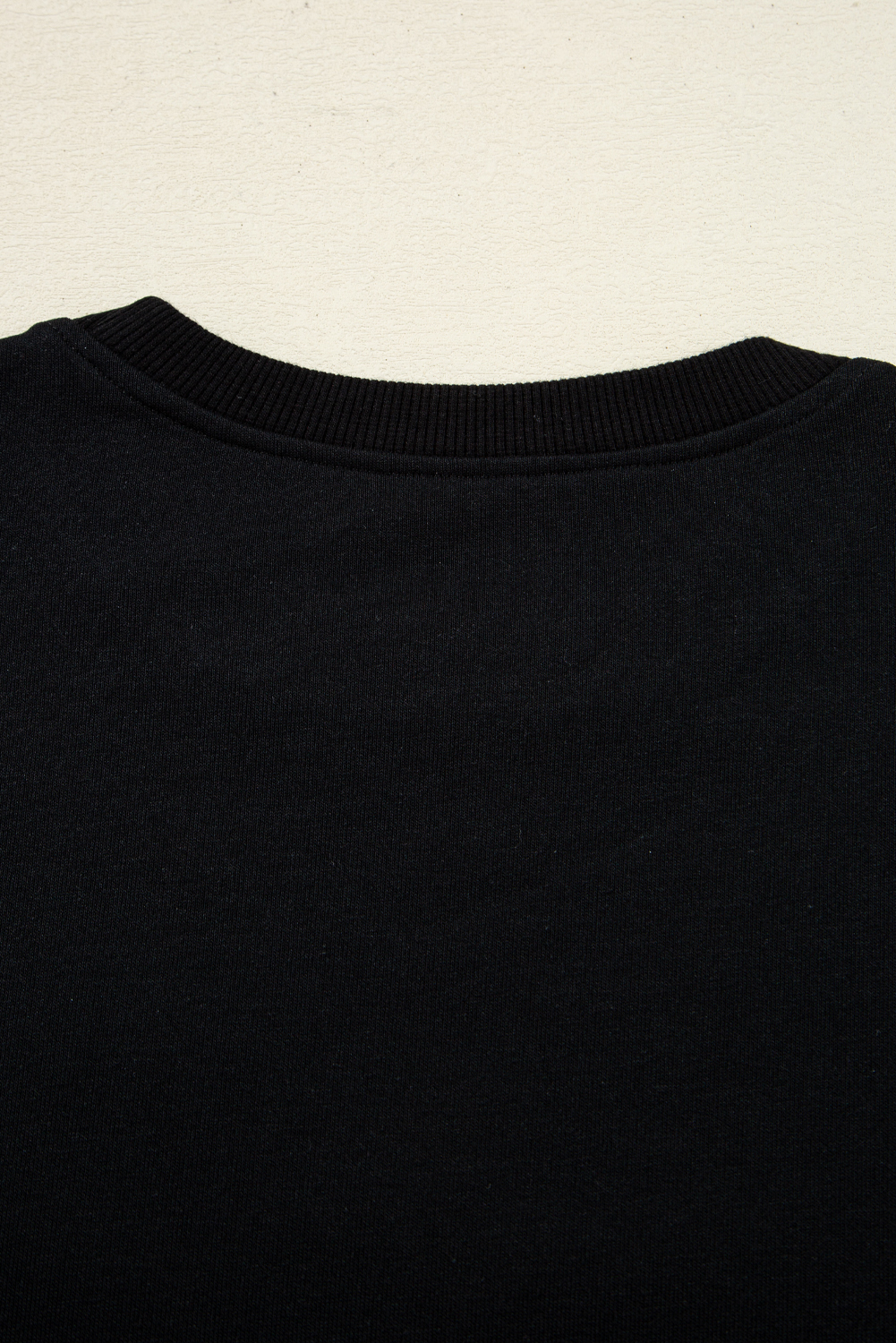 Black Chenille Game Day Graphic Drop Shoulder Sweatshirt