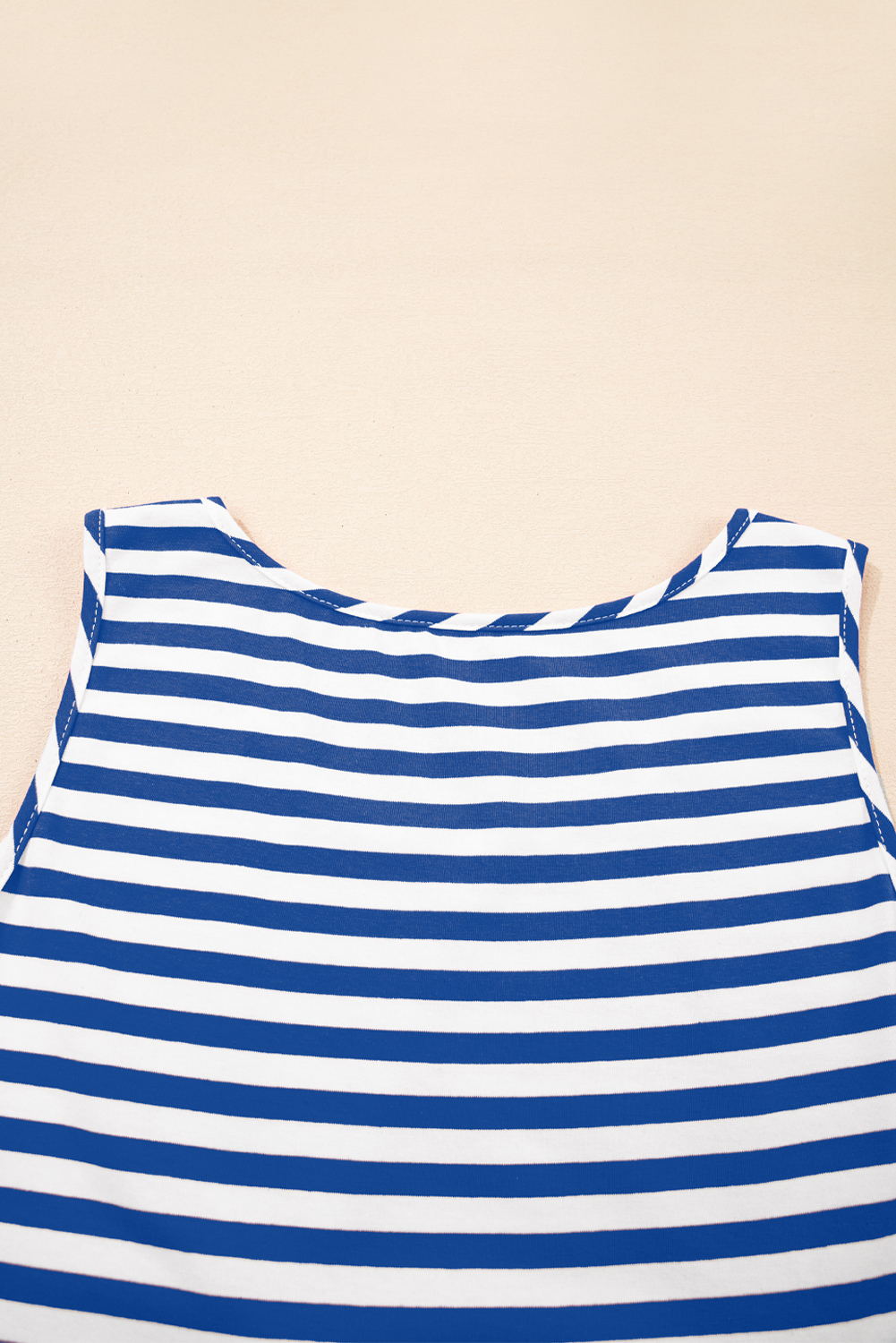 Black Stripe U Neck Sleeveless Loose Fit Mini Dress