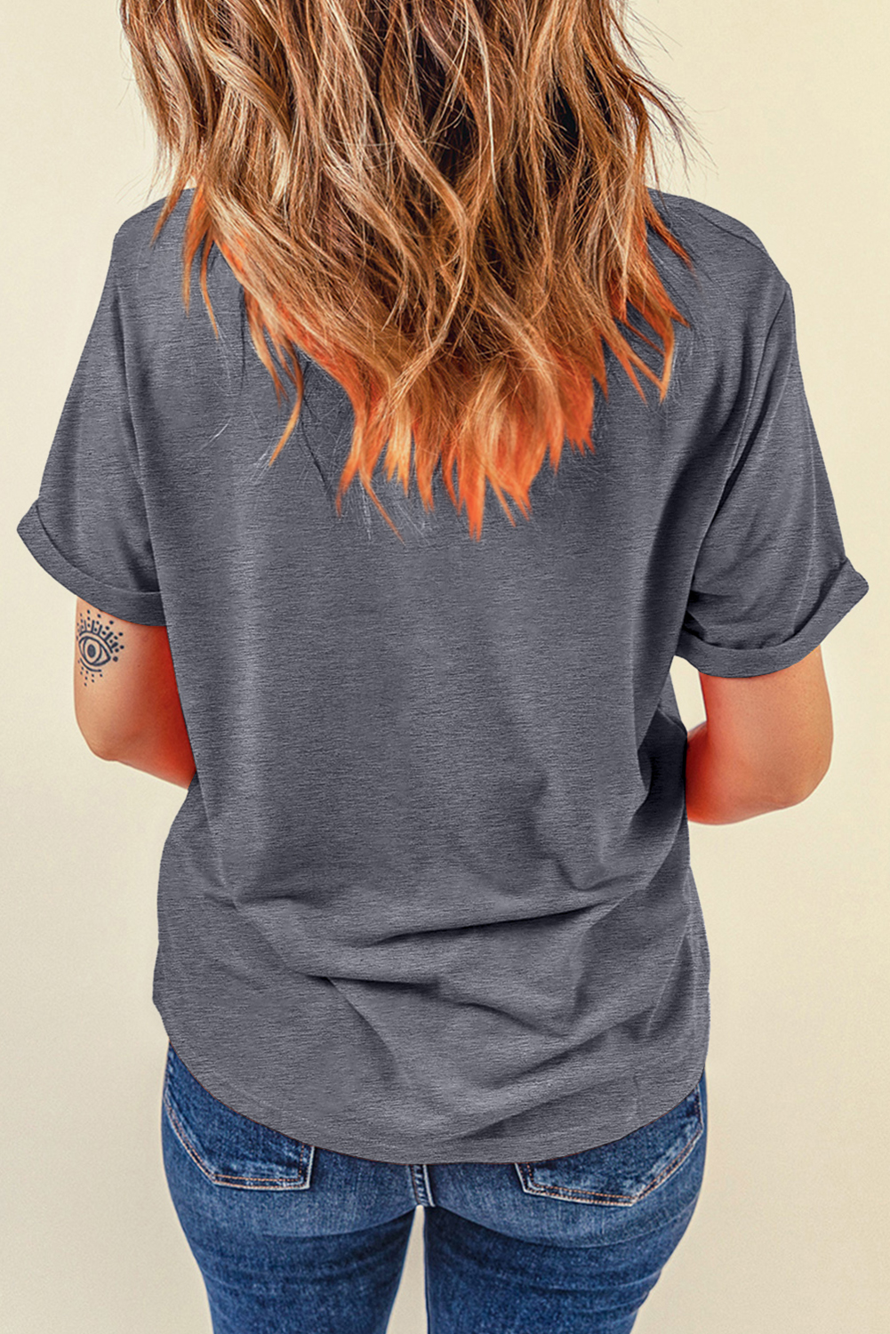 Gray American Heart July 4th Celebration Graphic T Shirt