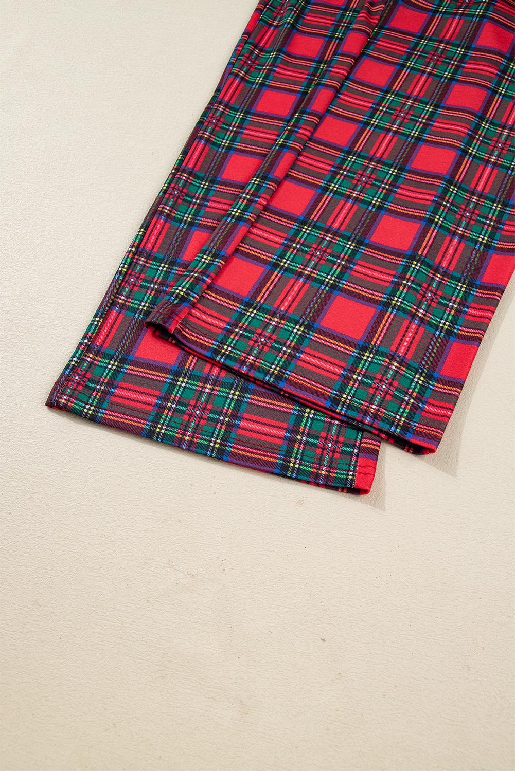 Red Plaid Mama Graphic Christmas Holiday Crewneck Pullover and Pants Two Piece Lounge Set
