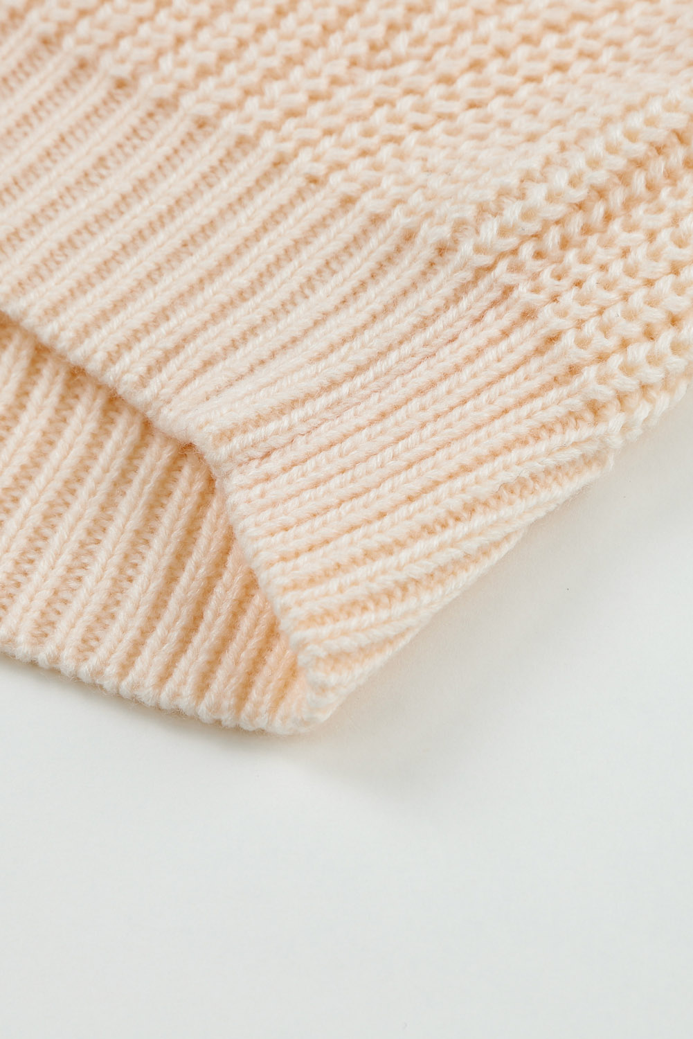 Black Hollow-out Puffy Sleeve Knit Sweater