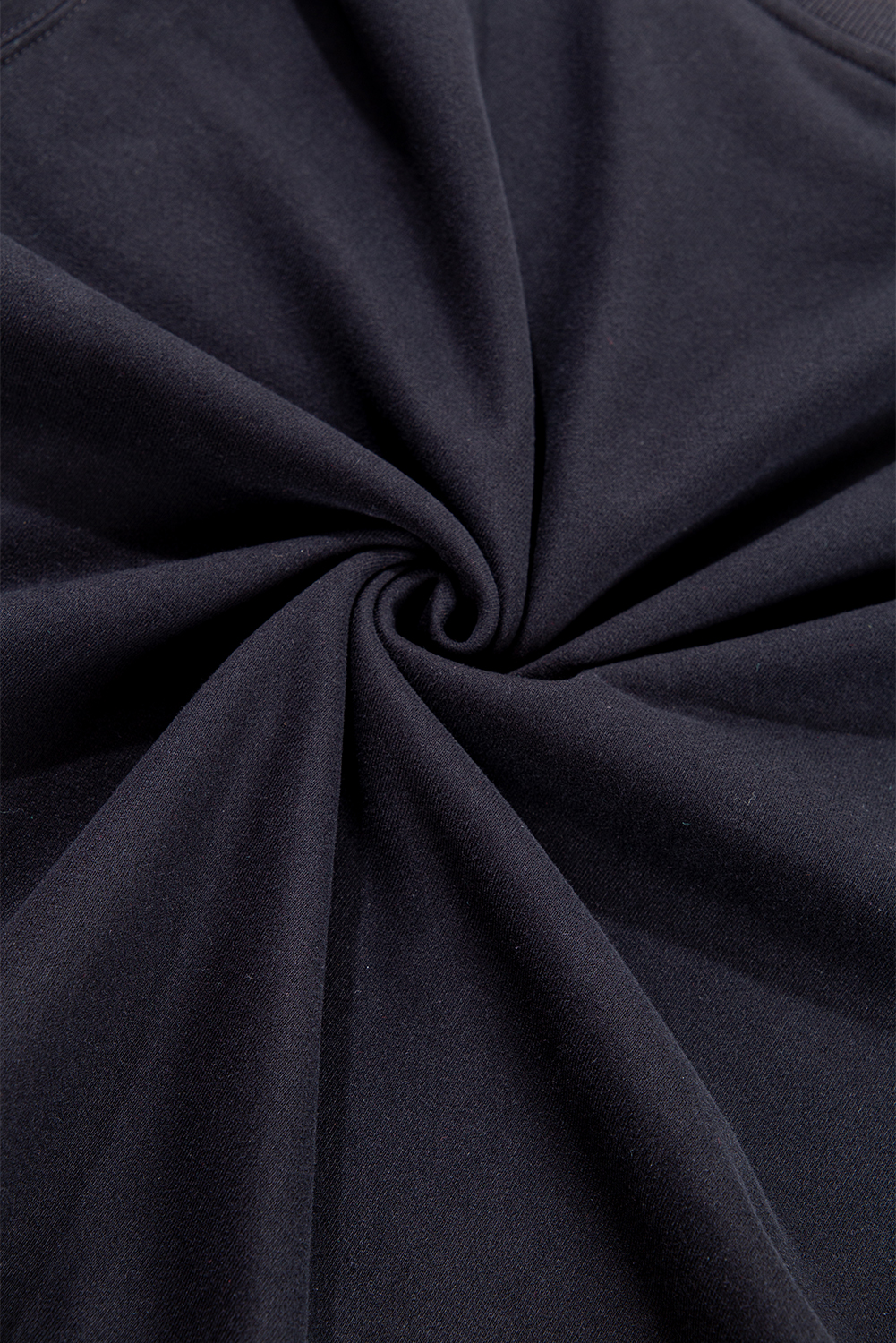 Navy Blue Plain Drop Shoulder Crewneck Pullover Sweatshirt