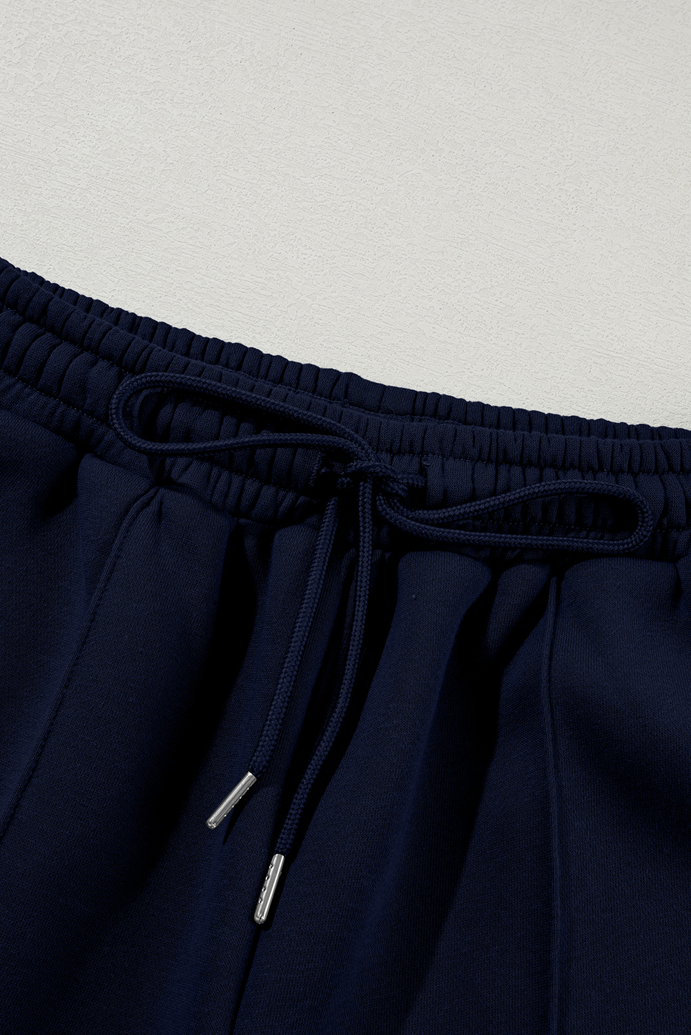 Navy Blue Drop Shoulder Zip Up Jacket Drawstring Pants Active 2pcs Set