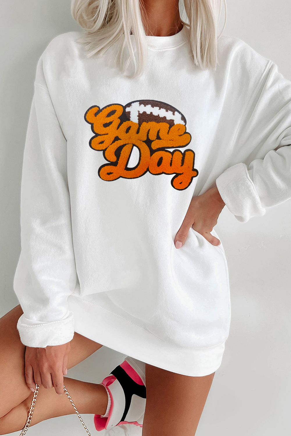 Parchment Shimmering Turkey Pattern Thanksgiving Holiday Sweatshirt