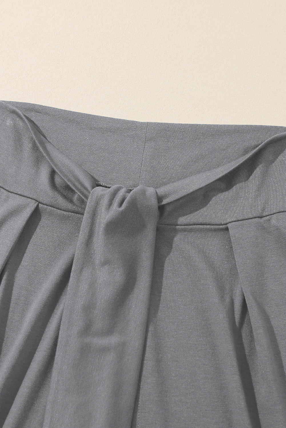 Medium Grey Knotted Drop Waist Split Leg Relaxed Pants