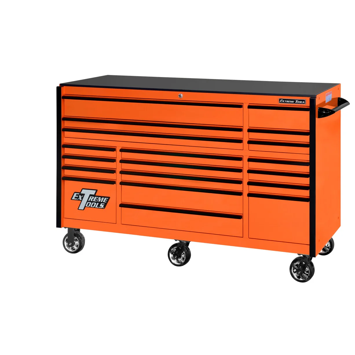 Extreme Tools RX250 Series 72-in x 30-in Roller Cabinet – 19-Drawer – 250 lb Drawer Slides