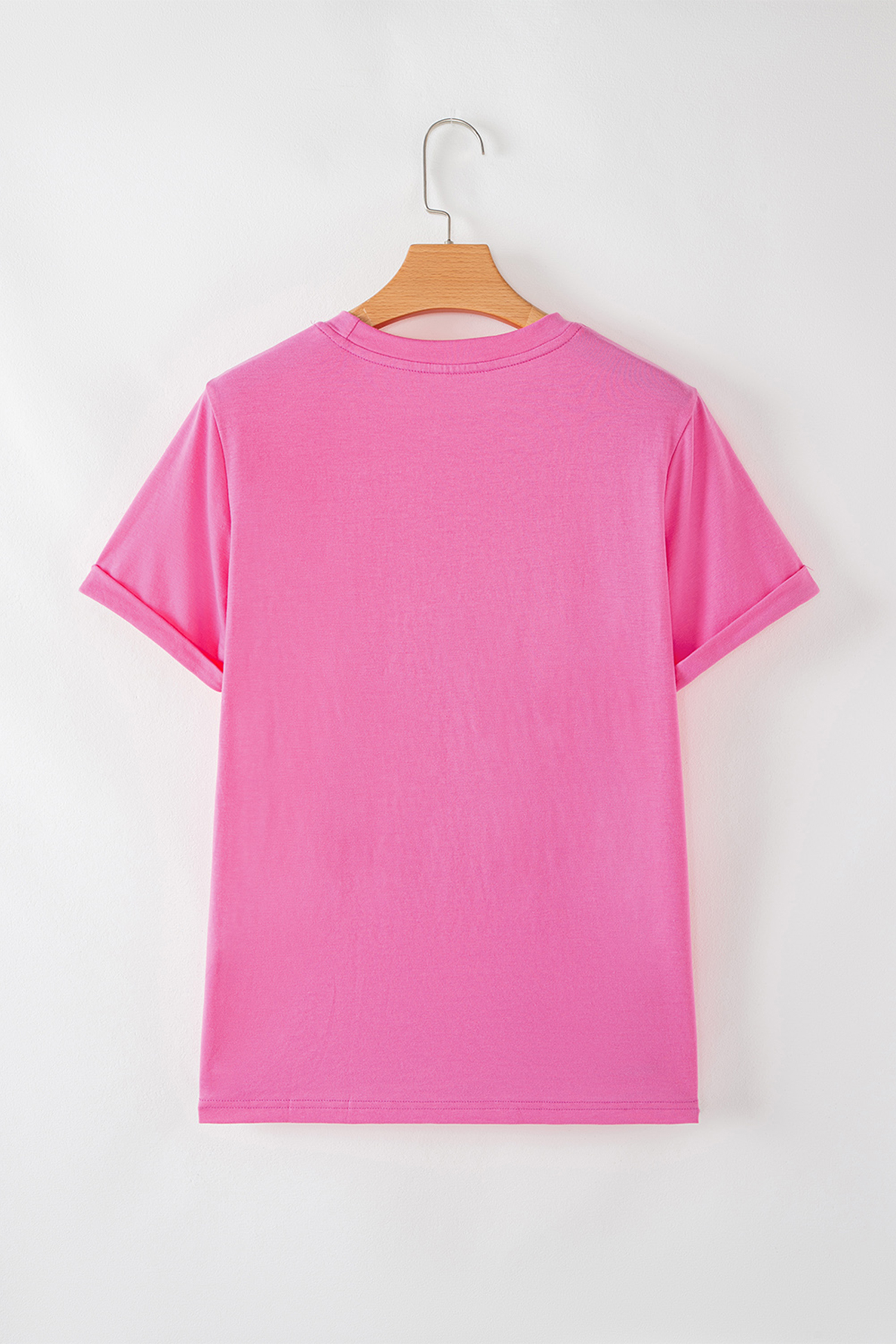 Sachet Pink Contrast Striped Heart Printed Valentines Day T Shirt