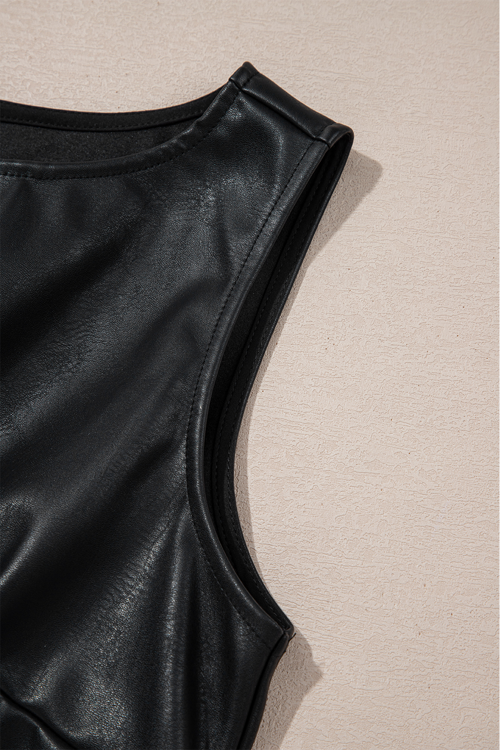 Wild Ginger  Vegan Leather Sleeveless Mini Dress