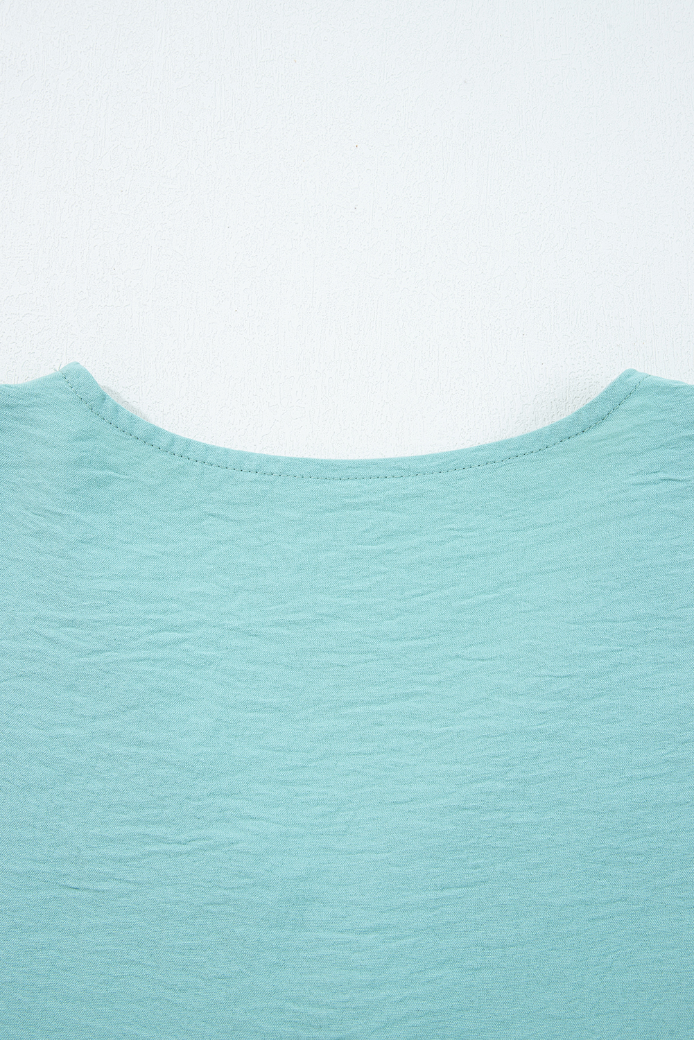 Sky Blue Frilled V Neck Bracelet Sleeve Shift Mini Dress