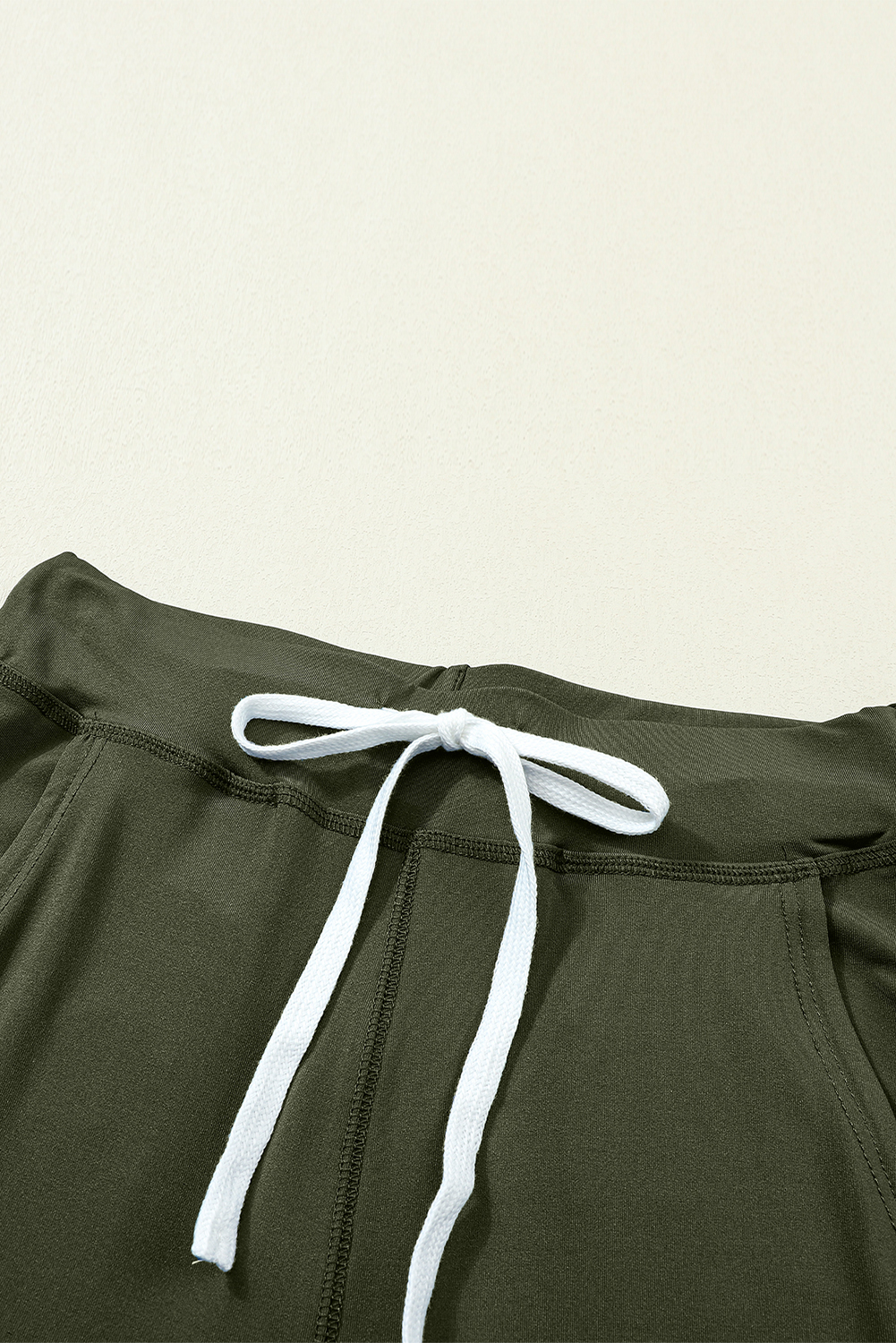 Black Drawstring Elastic Waistband Pocketed Joggers