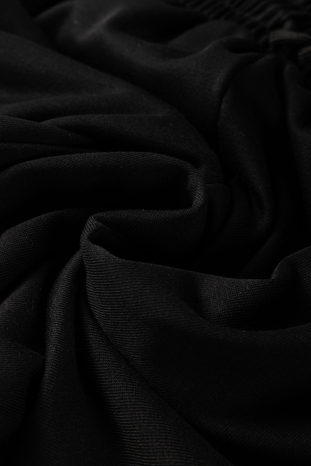 Black Zipper Flutter Sleeve Drawstring Elastic Waistband Jumpsuit
