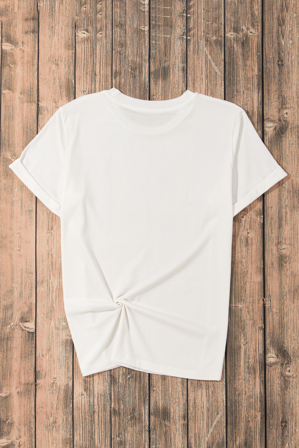 White Sequin Bow Strawberry Graphic Crew Neck T Shirt