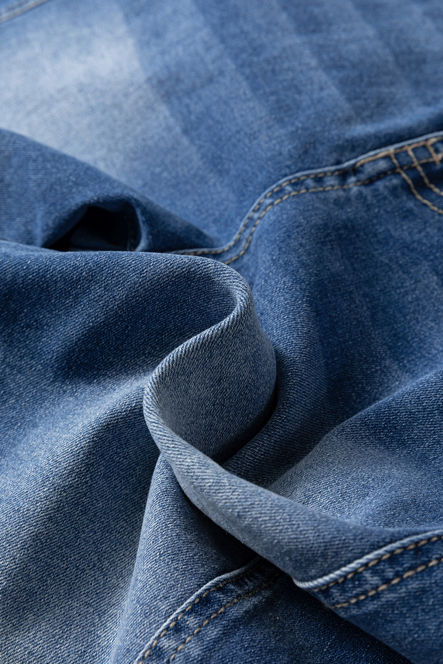 Dusk Blue Loose Straight Leg Cropped High Waist Jeans