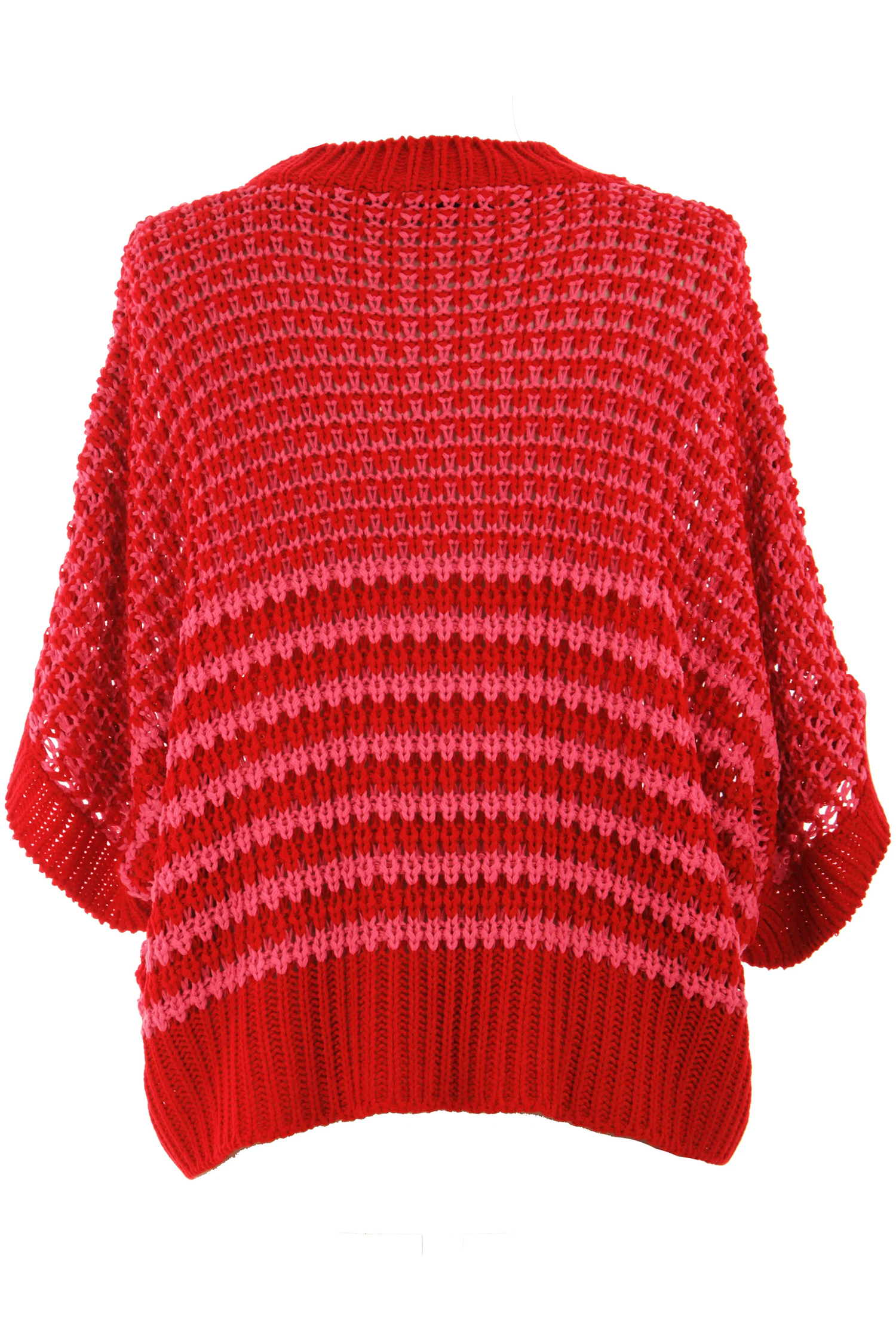 Black Stripe 3/4 Draped Sleeve Slouchy Sweater