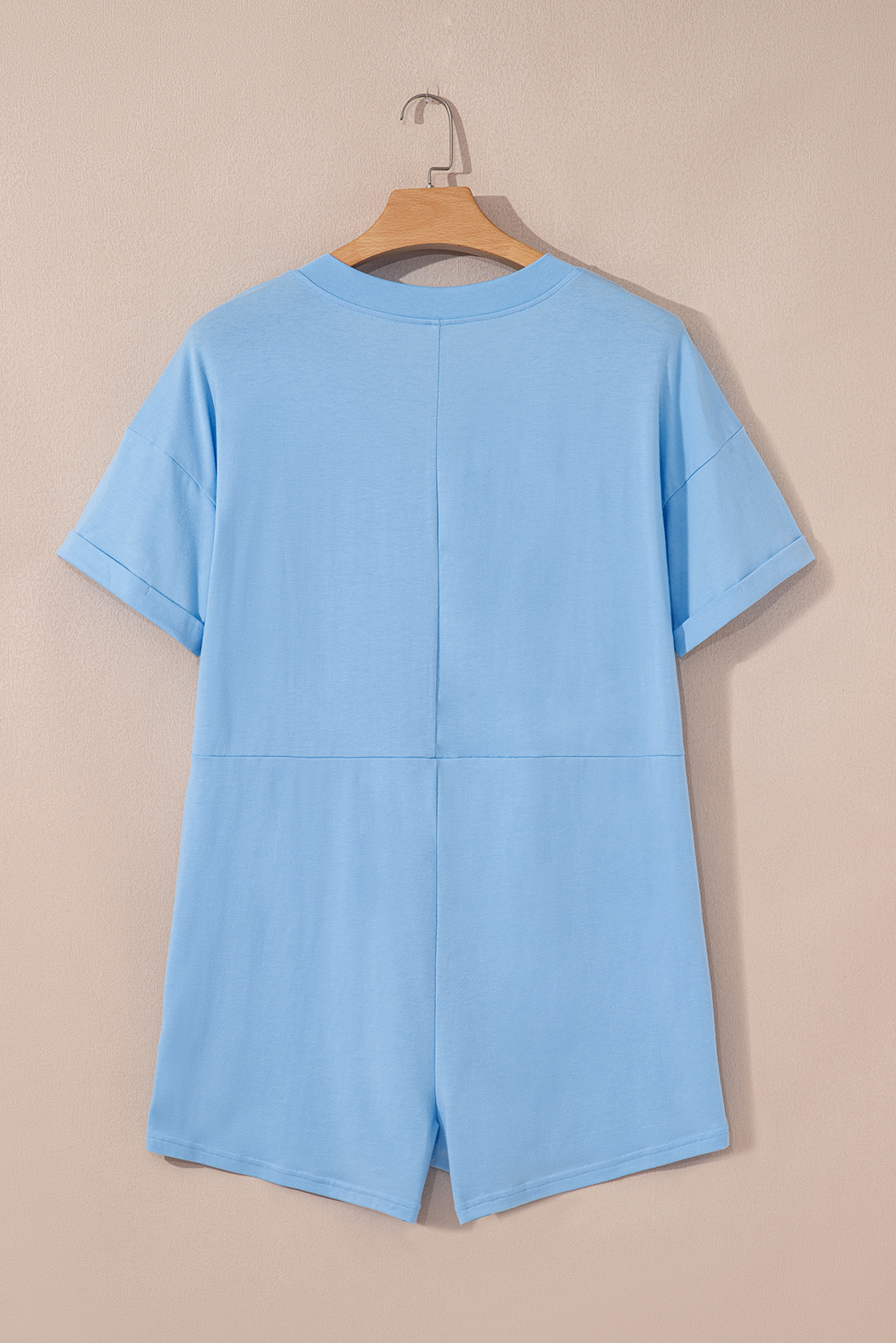 Bonbon Loose Half Sleeve V Neck Knit Romper