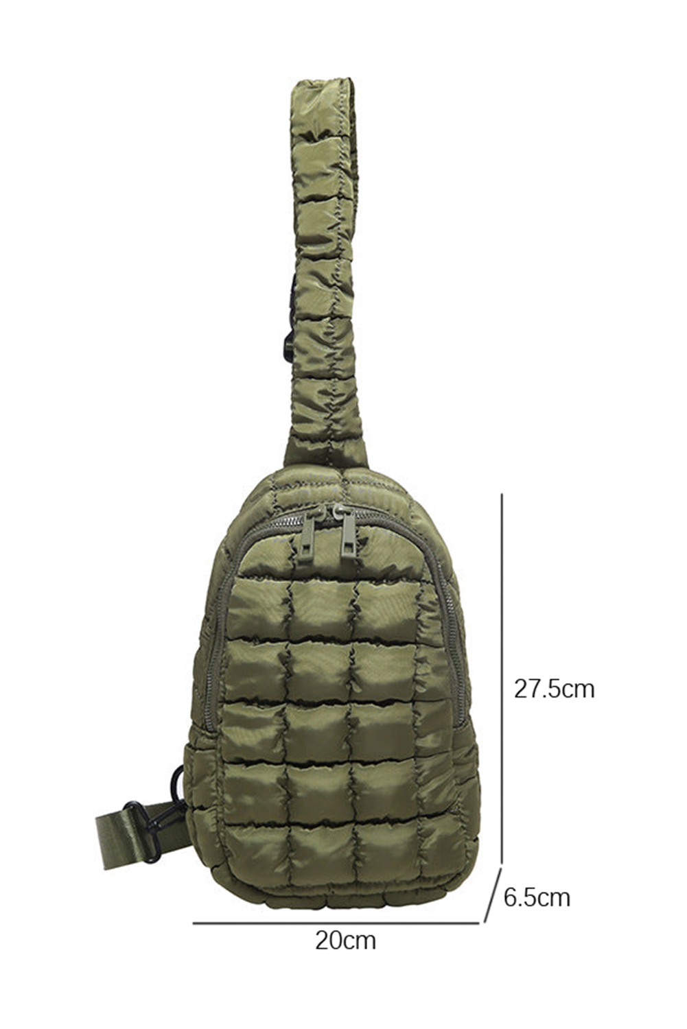 Black Zipper Quilted Puffer Crossbody Bag