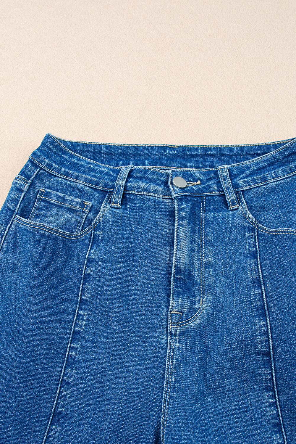 Black Plain Seam Detail Flared Bottom Ankle Length Jeans