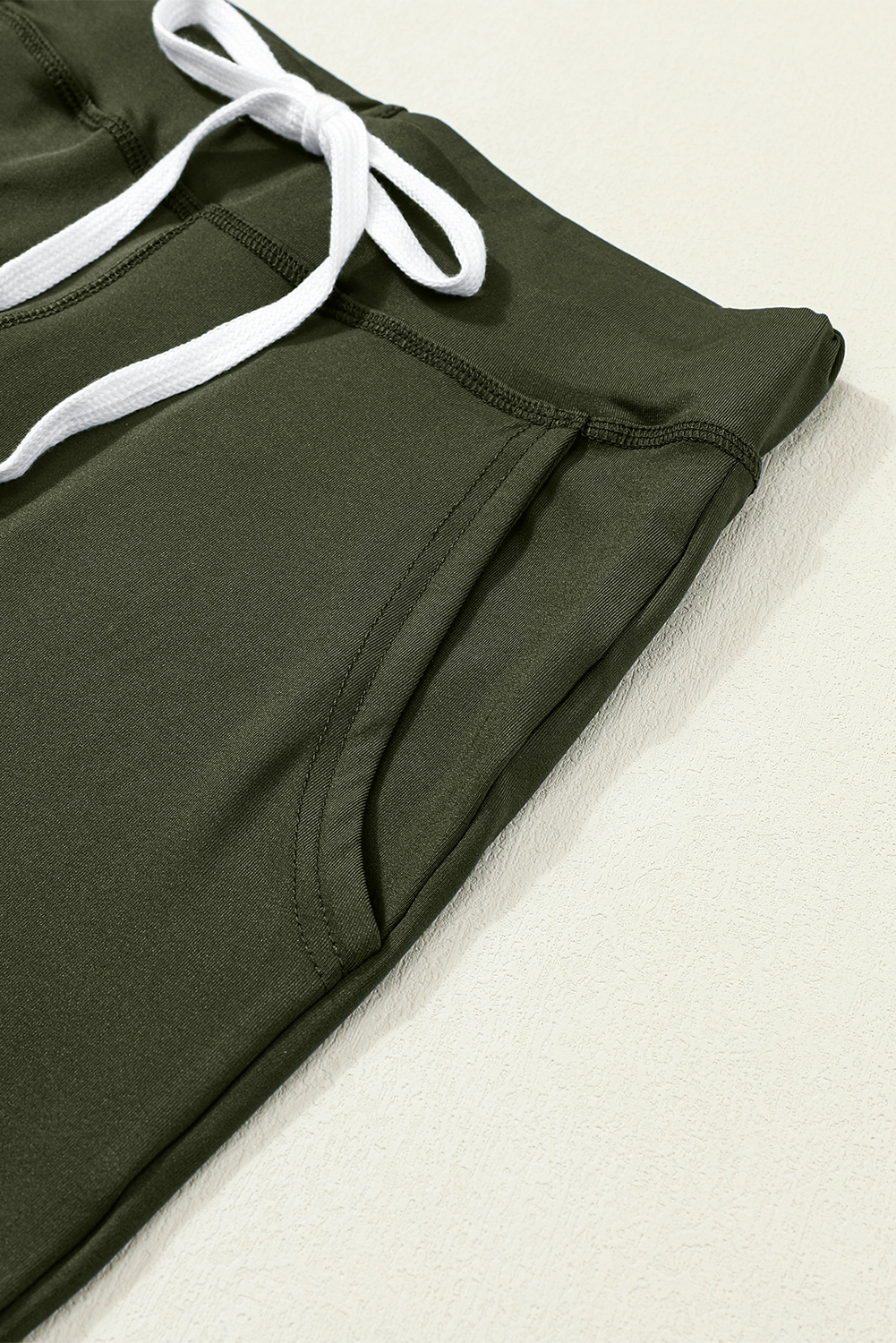 Black Drawstring Elastic Waistband Pocketed Joggers