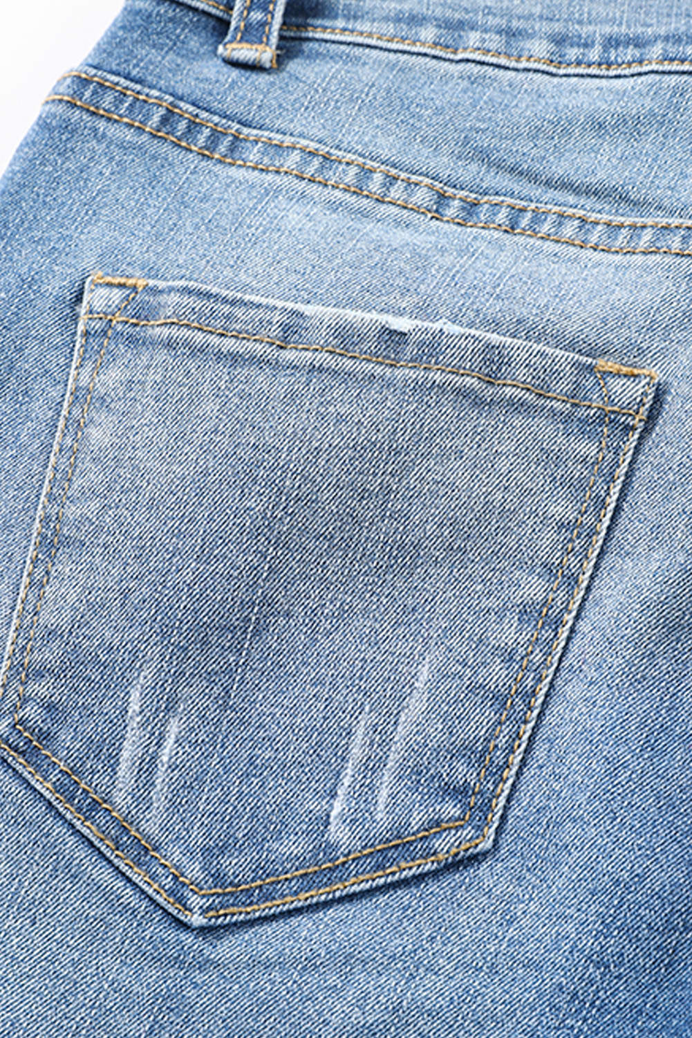 High Waist Distressed Straight Leg Jeans