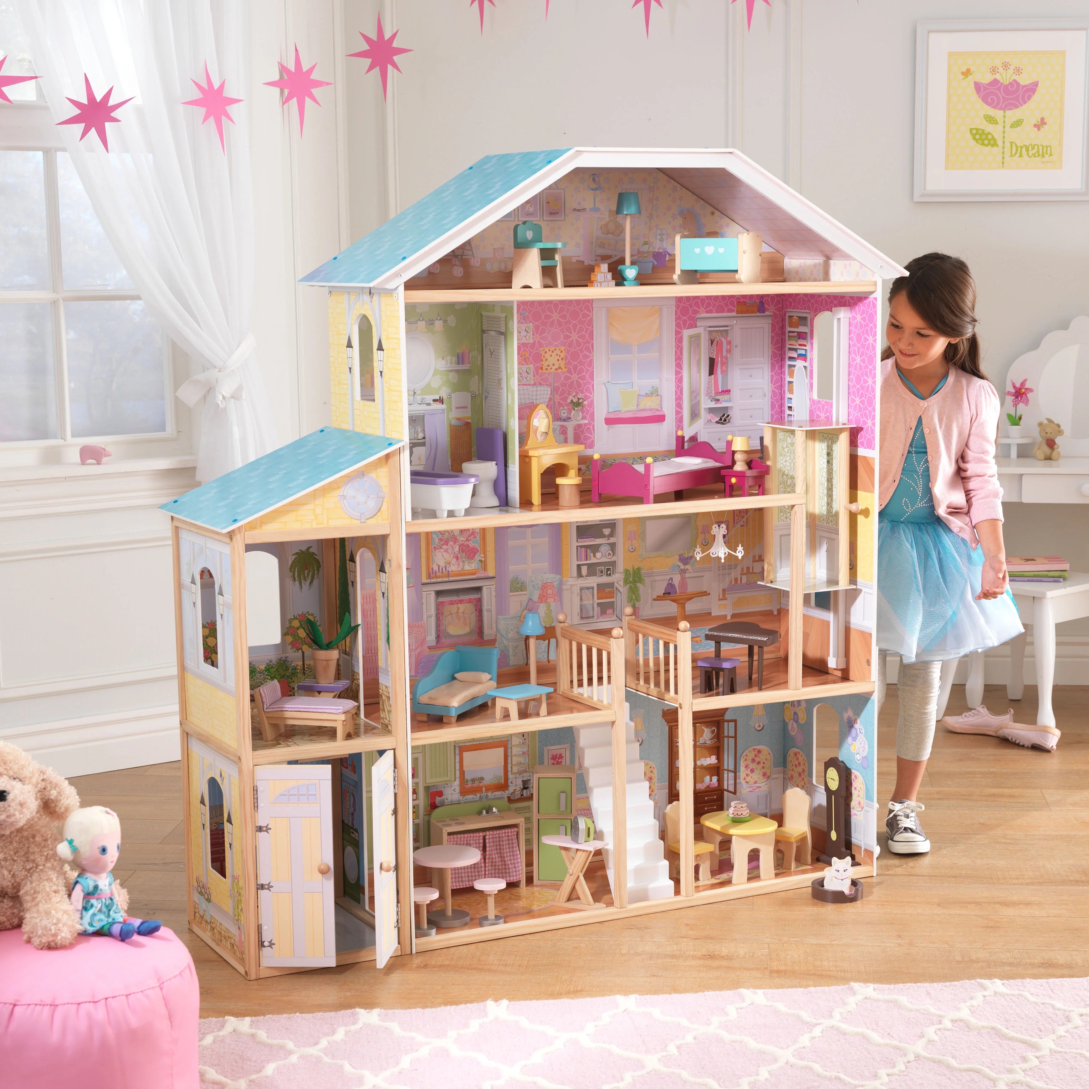 KidKraft Majestic Mansion Wooden Dollhouse with 34 Accessories