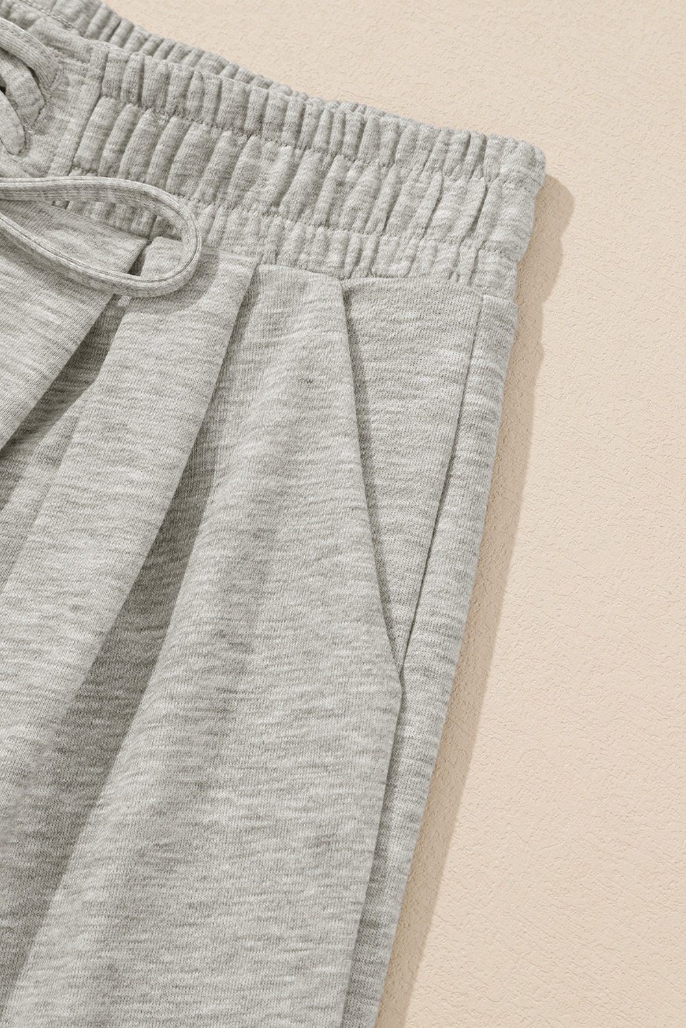 Burgundy Tied Elastic High Waist Pleated Detail Solid Sweatpants