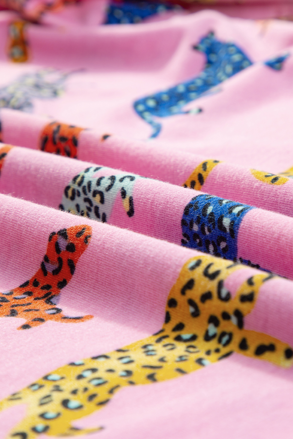 Pink Cheetah Print Shirt and Pants Pajama Set