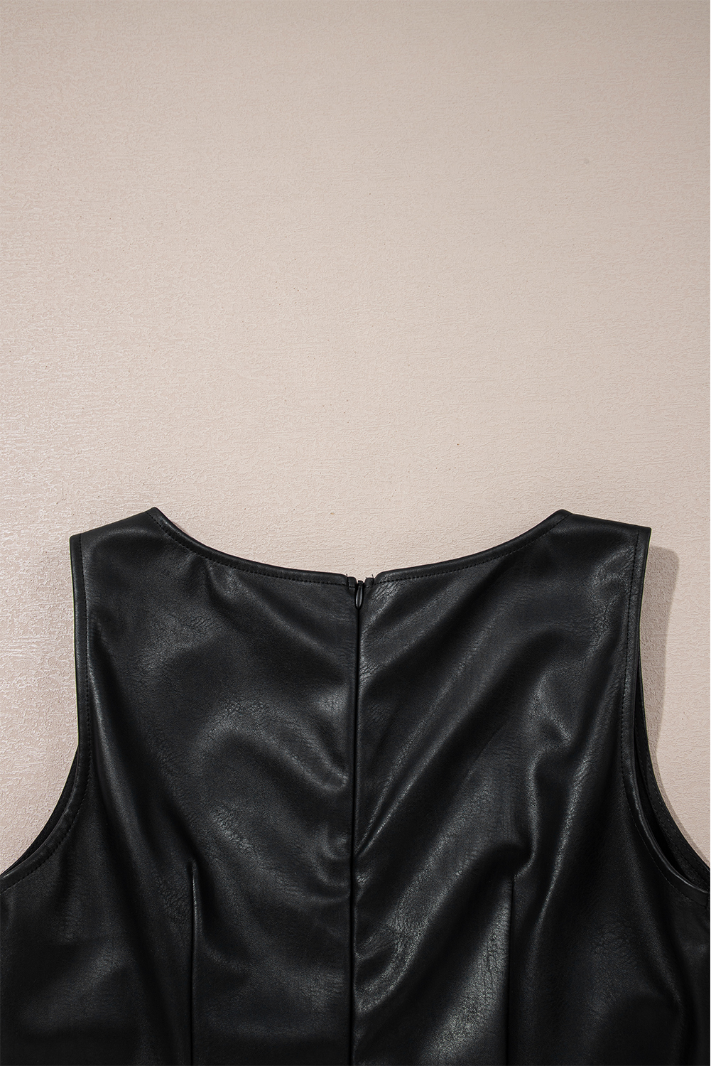 Wild Ginger  Vegan Leather Sleeveless Mini Dress