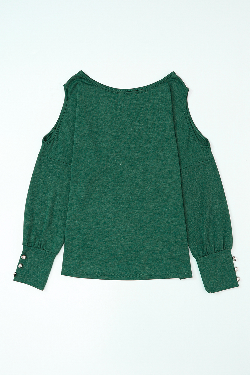Black Asymmetrical Cut Out Buttoned Long Sleeve Top