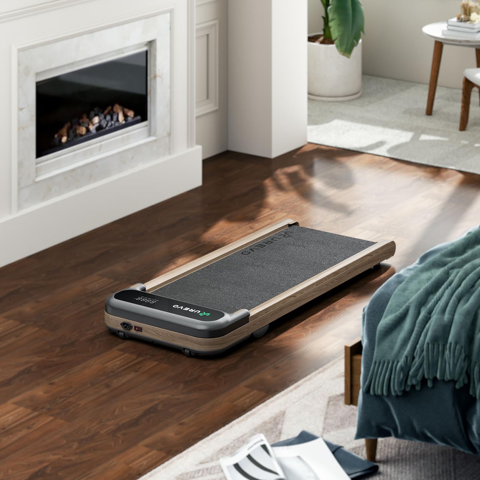UREVO Smart Walking Pad, Compact Under Desk Treadmill