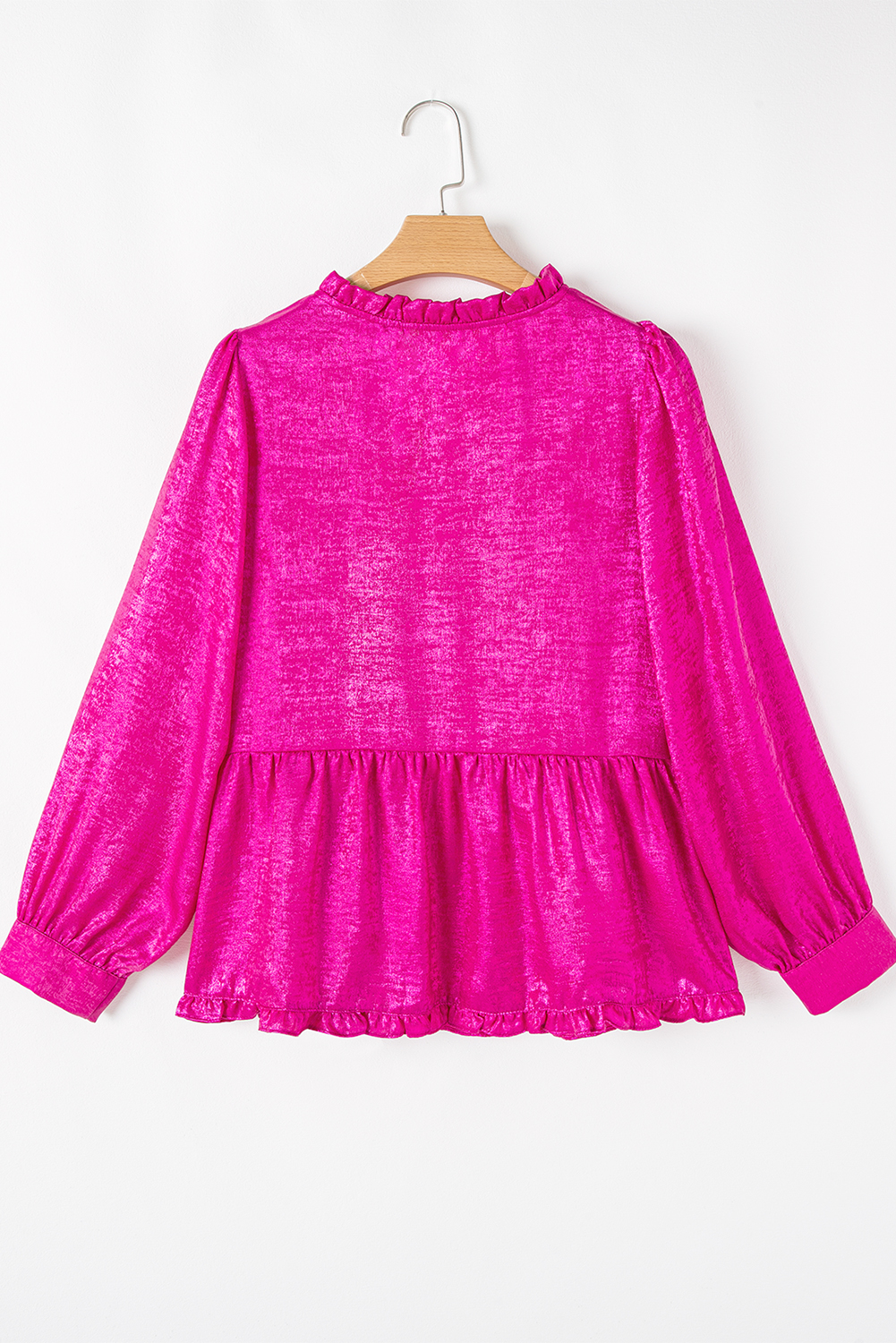 Dearlovers Gold Metallic Frilled V Neck Puff Sleeve Babydoll Blouse