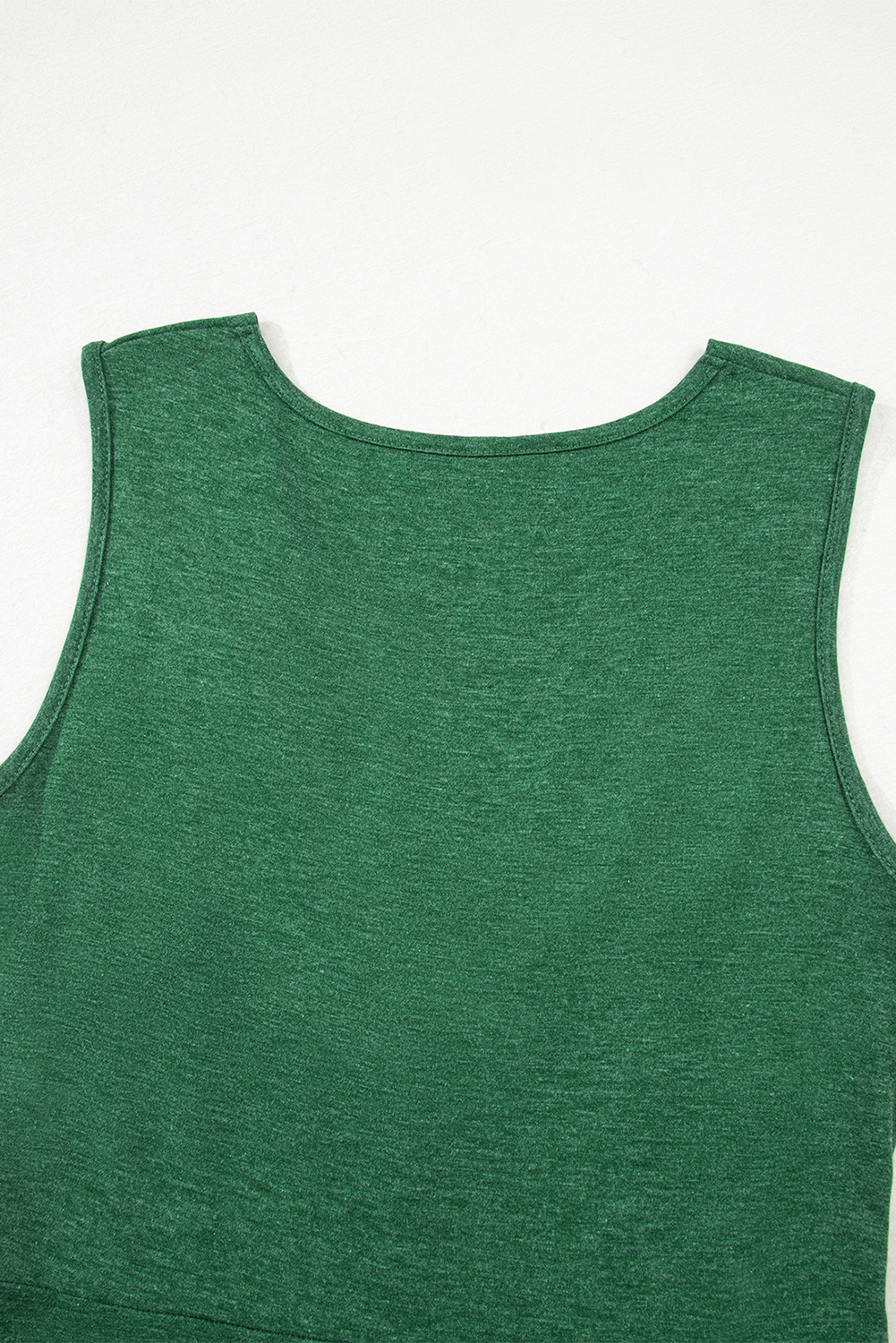 Blackish Green Twisted Bust V Neck Sleeveless Dress